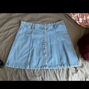 Button Denim Skirt